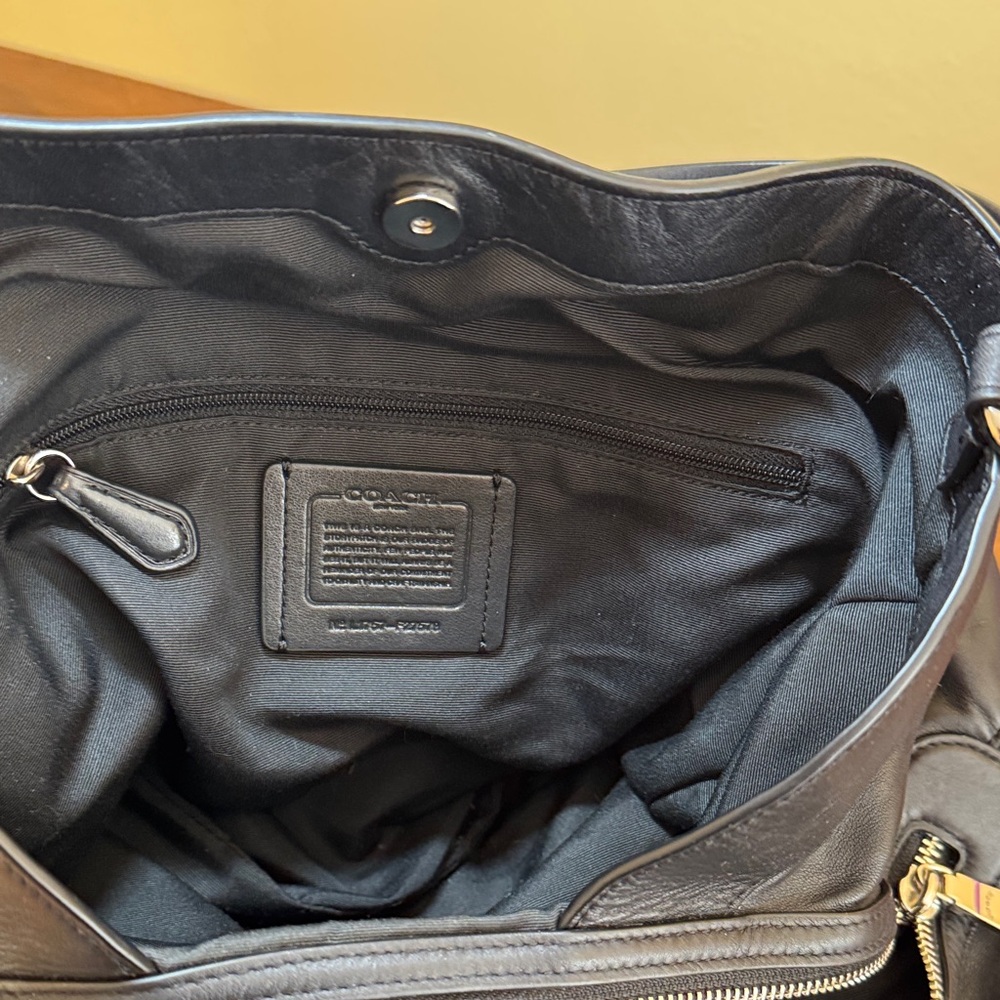 Coach EUC Lexy Shoulder Bag Signature Black/Gray Jacquard w/dust bag - Picture 8 of 13